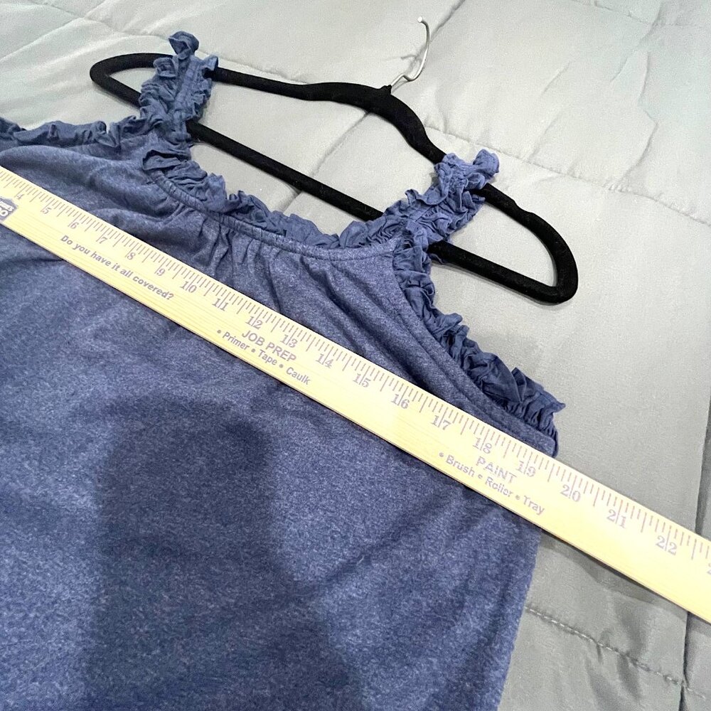 Cato Blue Tiered Ruffle Midi Dress Boho Cottagecore Sleeveless Pockets - LARGE - Picture 6 of 16